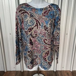WOMENS Chico’s Floral Sweater Long Sleeve Size 0